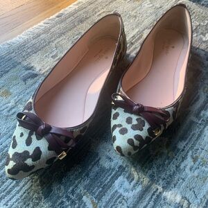 Kate Spade Leopard Print Bow Flats
